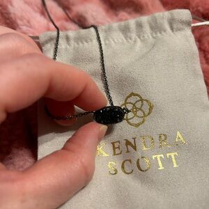 Kendra Scott Elisa Pendant Necklace Black Drusy